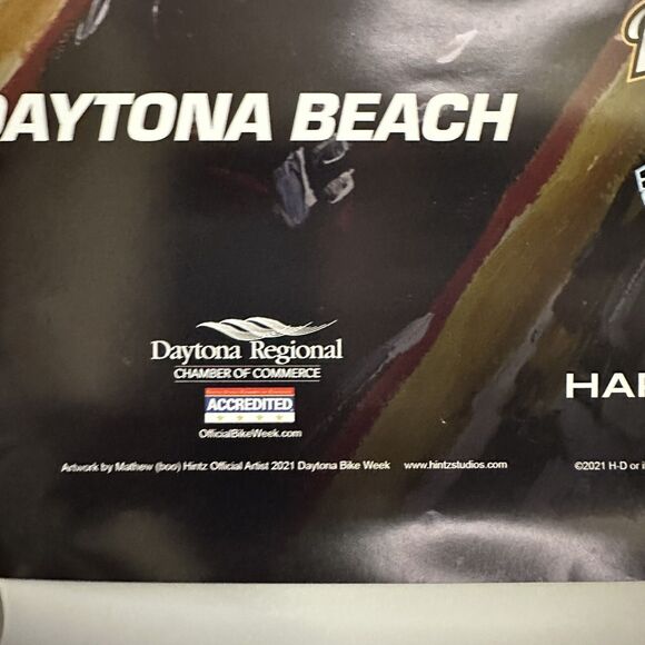 Daytona Beach Bike Week 2022 Event Poster Harley Davidson Motorcycle 81st Annual - Picture 4 of 9